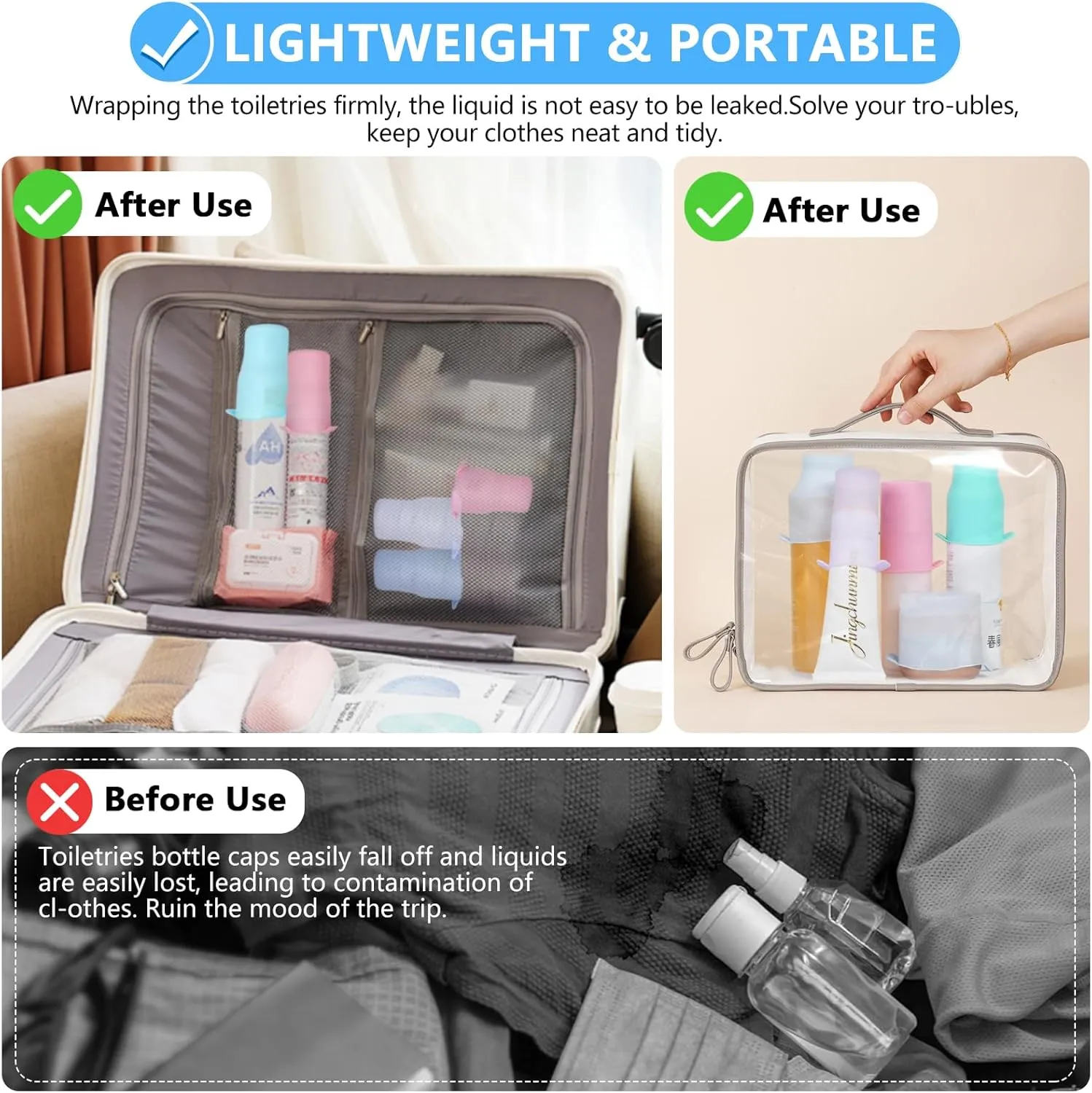 16 Pack Travel Essentials Silicone Bottle Covers,Accessories Luggage for Women Men,Travel Size Toiletries,Elastic Sleeves for Leak Proofing,Cruise Ship Essentials,Cruise Essentials 2024