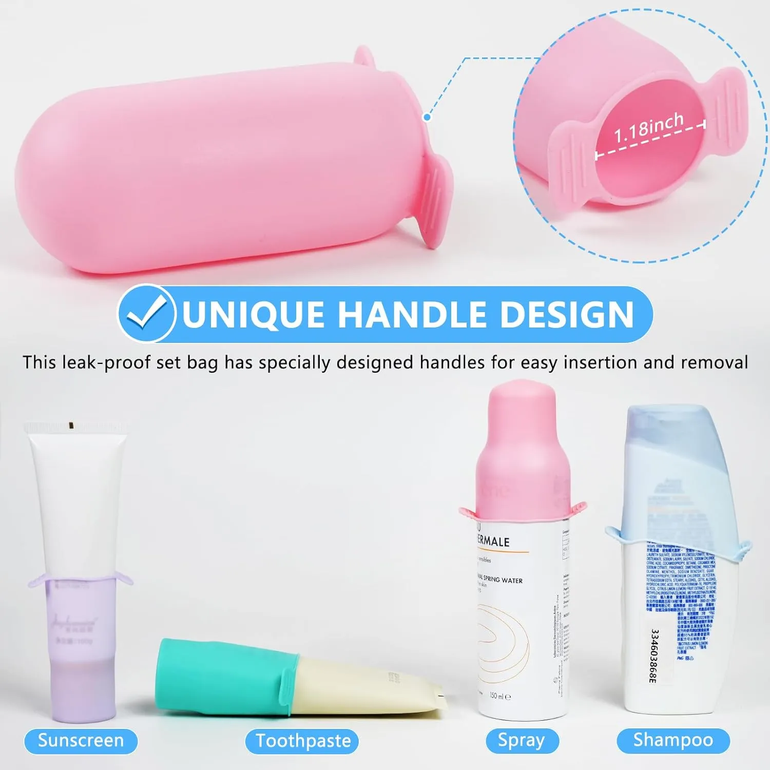 16 Pack Travel Essentials Silicone Bottle Covers,Accessories Luggage for Women Men,Travel Size Toiletries,Elastic Sleeves for Leak Proofing,Cruise Ship Essentials,Cruise Essentials 2024