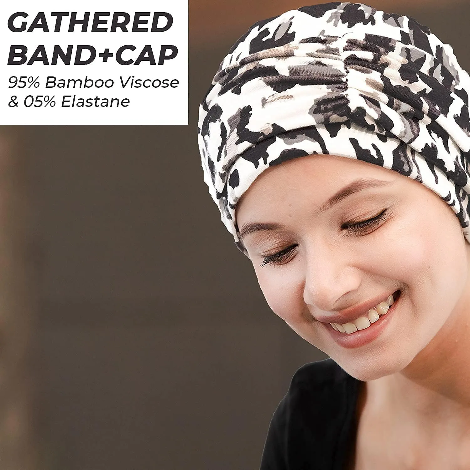 2 Piece Chemo Cap Cancer Headwear for Women Silky Soft Bamboo Caps for Hair Loss (2 Piece)