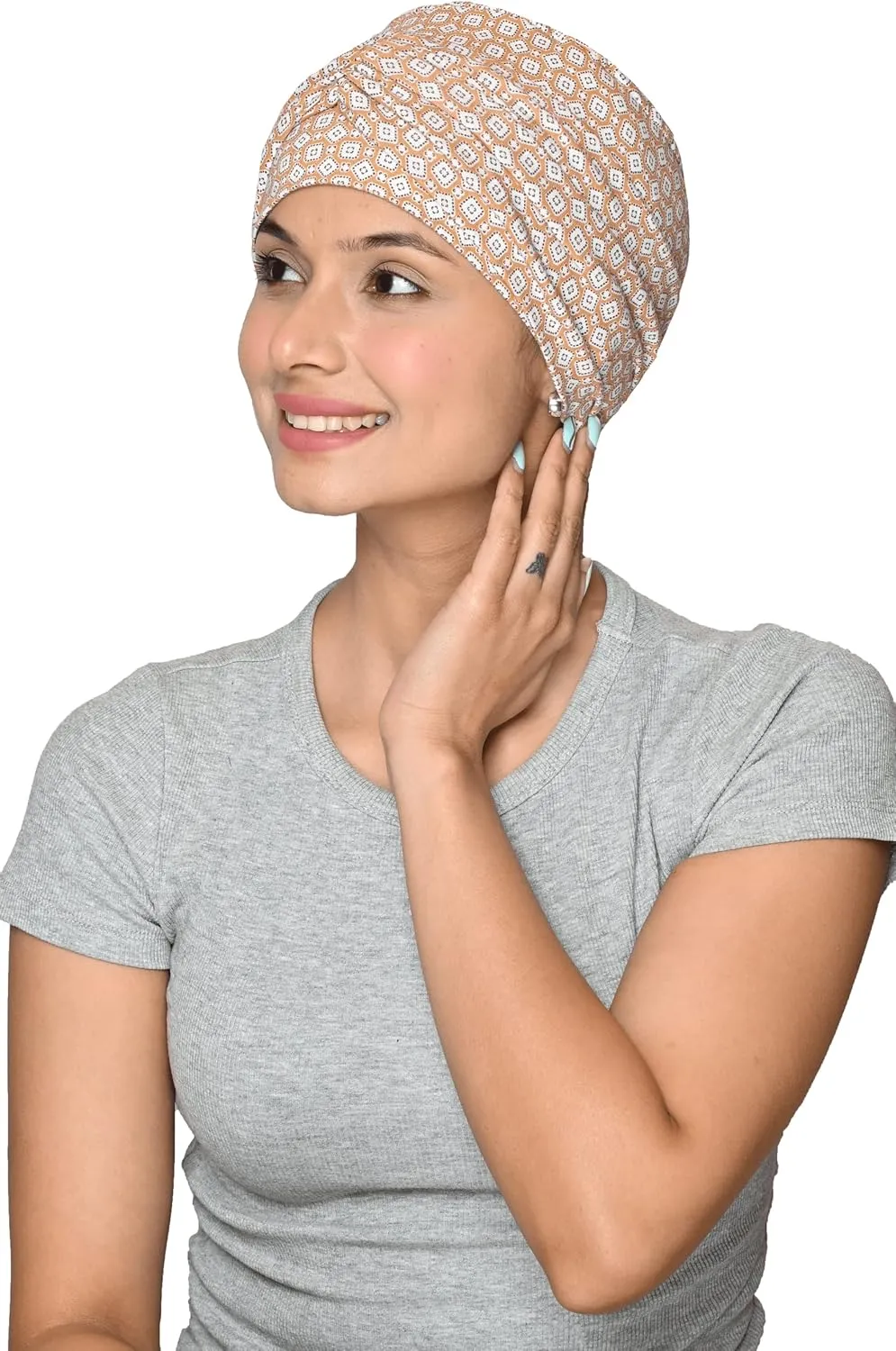 2 Piece Chemo Cap Cancer Headwear for Women Silky Soft Bamboo Caps for Hair Loss (2 Piece)