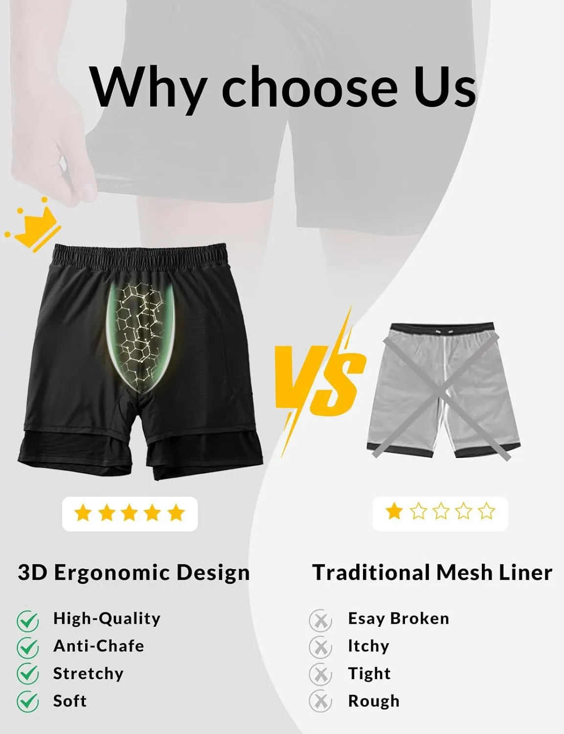 baleaf Mens Swim Trunks with Compression Liner 5 & 7 inch Quick Dry Bathing Suit Swim Shorts with Zippered Pockets