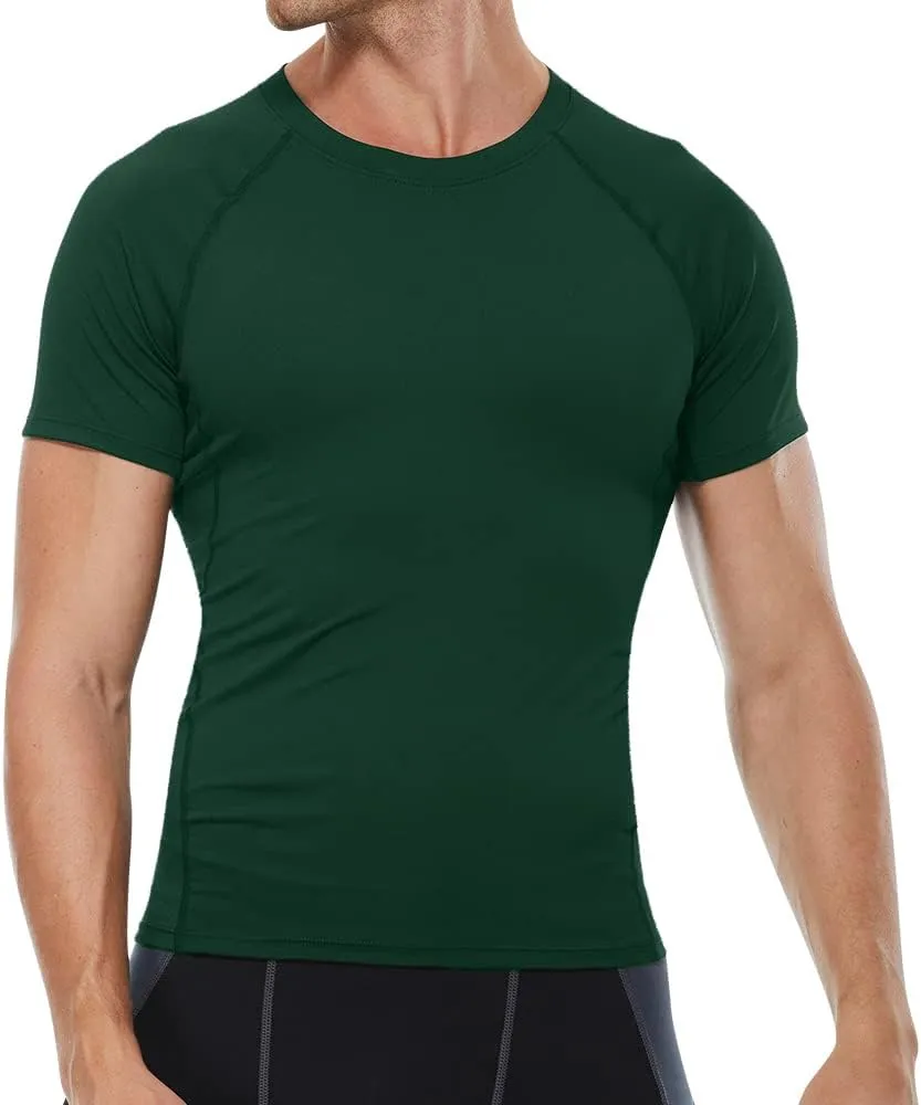 Compression Shirt Men Short Sleeve T-Shirt Cool Dry Top Baselayer Undershirts for Workout Gym Football Basketball