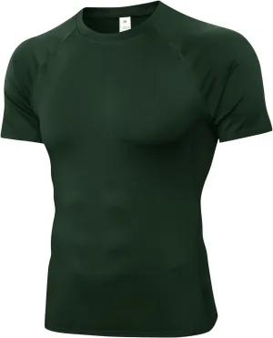 Compression Shirt Men Short Sleeve T-Shirt Cool Dry Top Baselayer Undershirts for Workout Gym Football Basketball