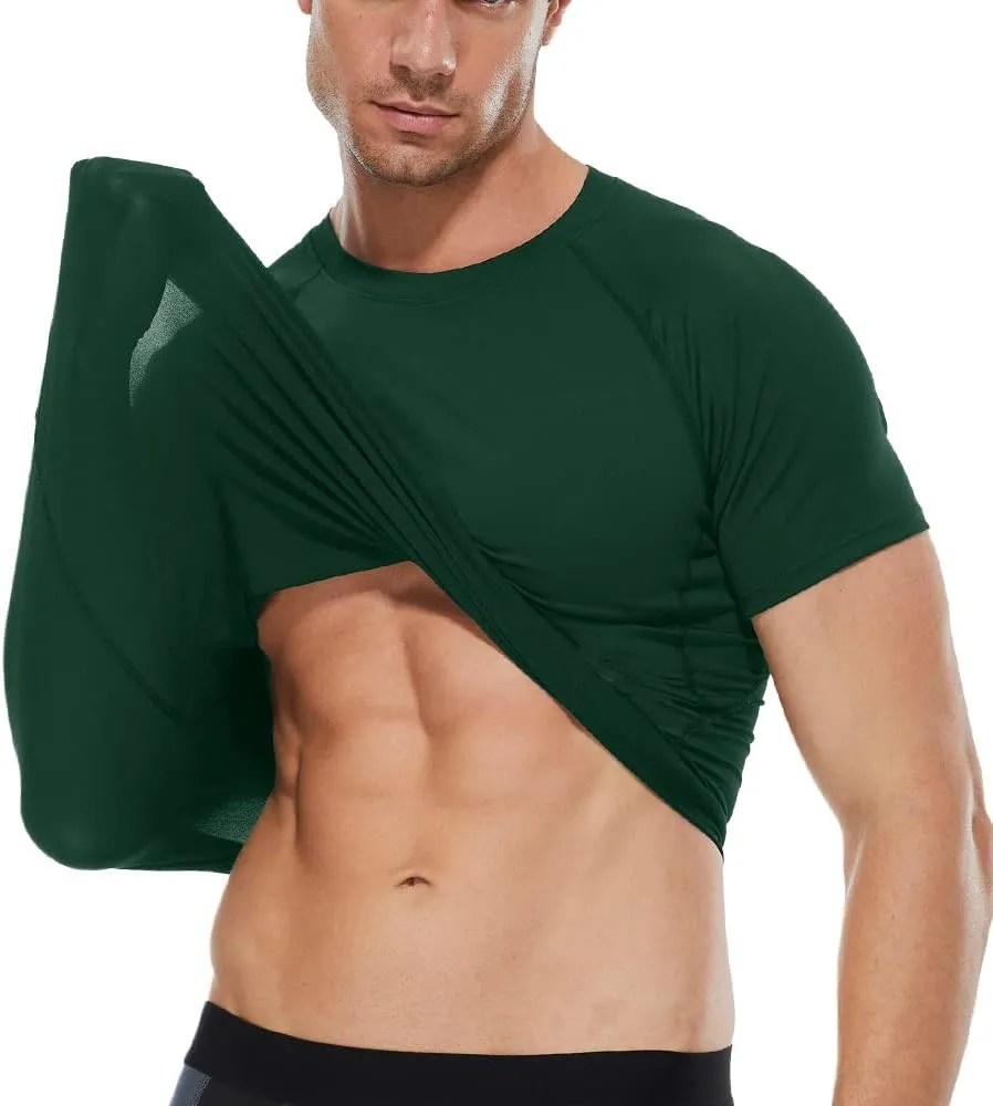 Compression Shirt Men Short Sleeve T-Shirt Cool Dry Top Baselayer Undershirts for Workout Gym Football Basketball