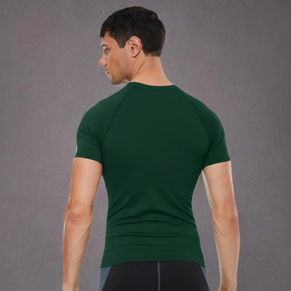 Compression Shirt Men Short Sleeve T-Shirt Cool Dry Top Baselayer Undershirts for Workout Gym Football Basketball