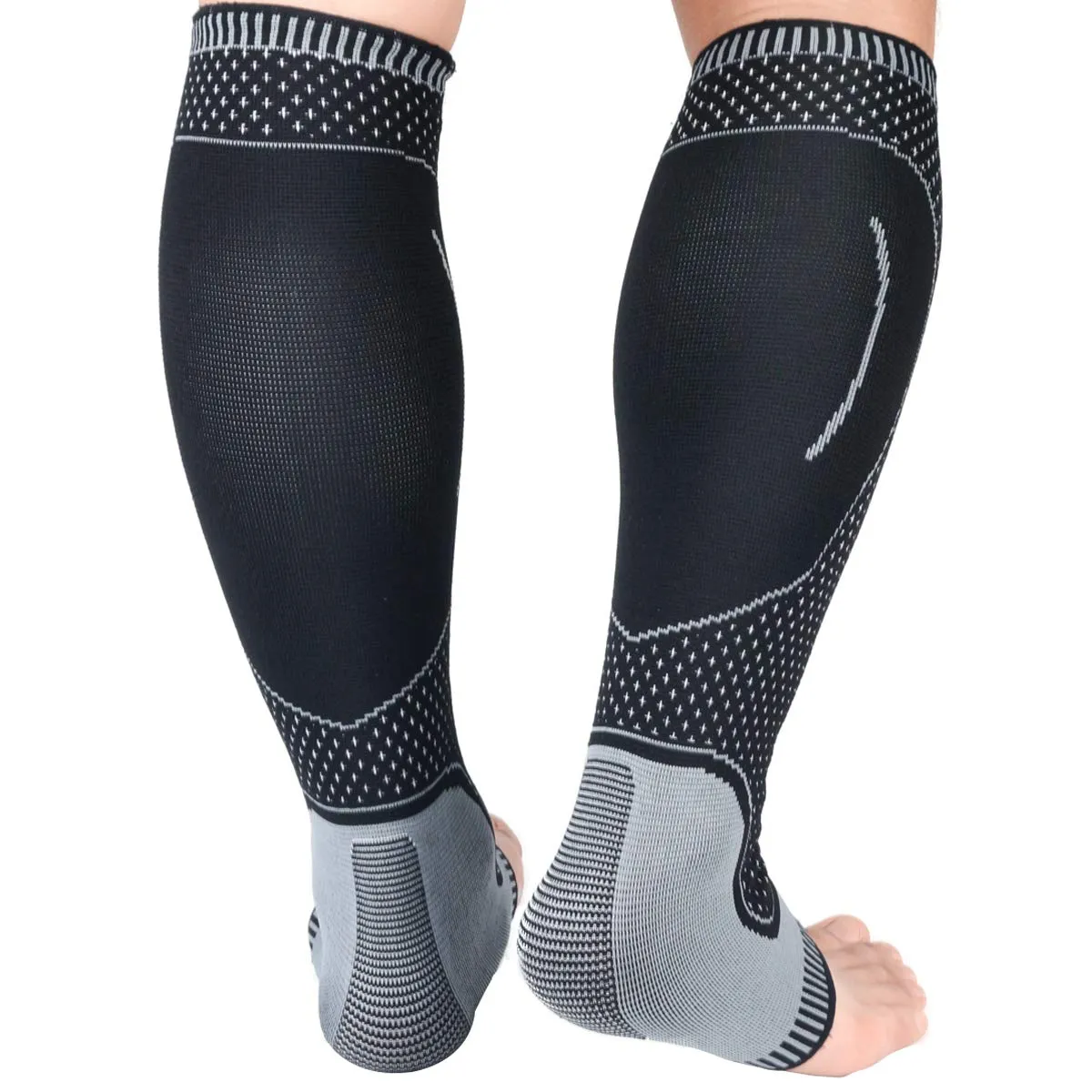Compression Socks Calf Foot Sleeves for Ankle Heel Plantar Fasciitis Support Increase Blood Circulation Relieve Arch Pain Shin Splints Reduce Swelling