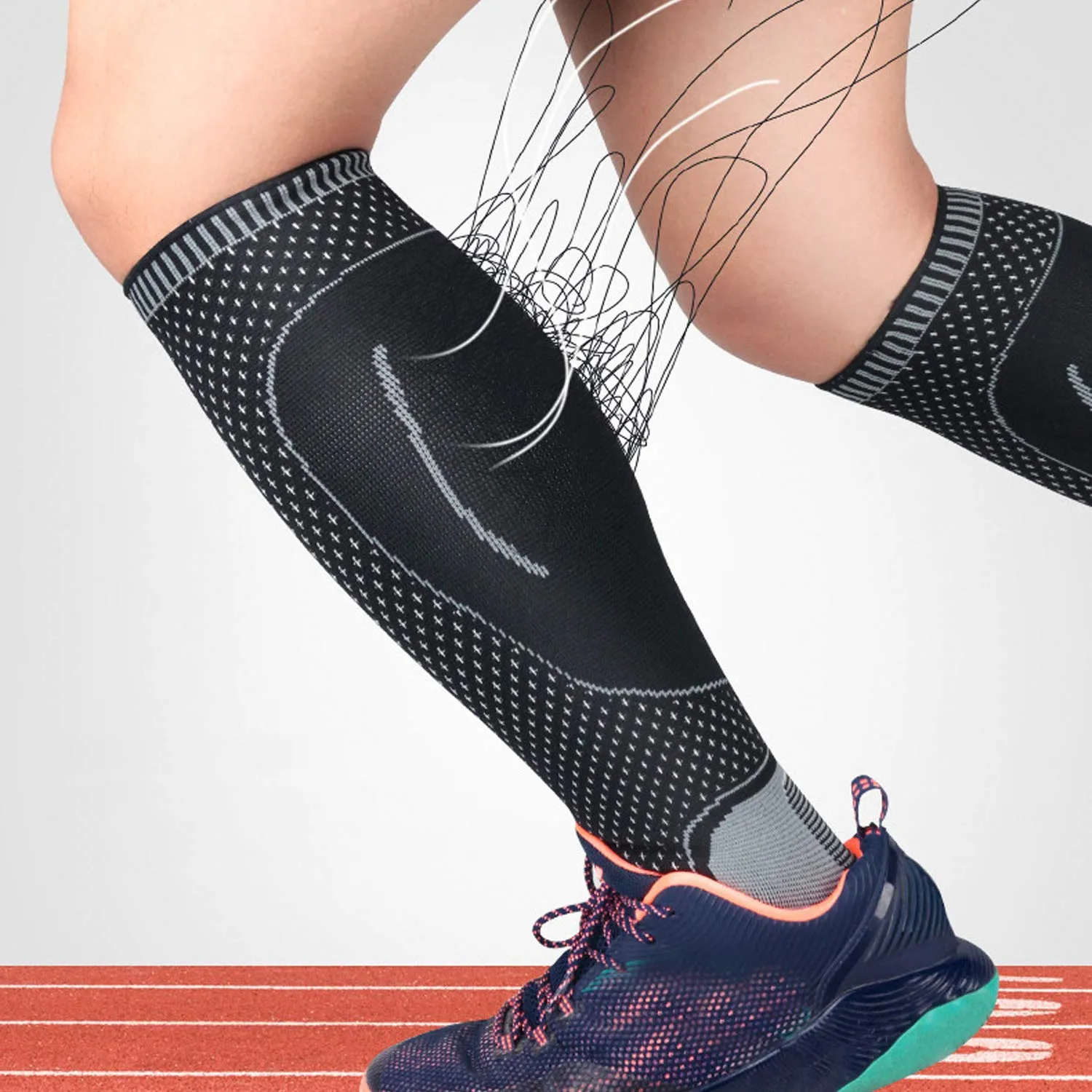 Compression Socks Calf Foot Sleeves for Ankle Heel Plantar Fasciitis Support Increase Blood Circulation Relieve Arch Pain Shin Splints Reduce Swelling