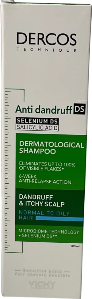 dercos Anti-dandruff And Anti-itch Dermatological Shampoo For Dry Hair With Salicylic Acid 200ml