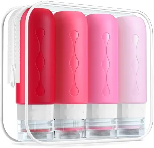 Gemice Travel Bottles for Toiletries Tsa Approved Travel Size Containers BPA Free Leak Proof Tubs Refillable Liquid Travel Accessories for Cometic Shampoo and Lotion Soap