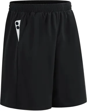 HQUEC Men's Athletic Shorts with Zipper Pockets 10" Lightweight Quick Dry Basketball Workout Shorts for Running Casual