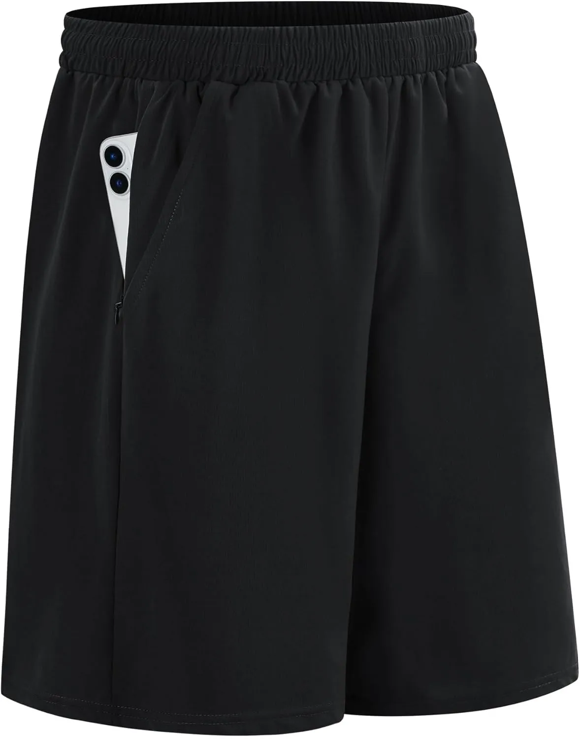 HQUEC Men's Athletic Shorts with Zipper Pockets 10" Lightweight Quick Dry Basketball Workout Shorts for Running Casual