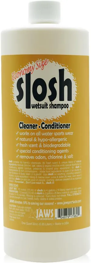 Just Add Water Jaws Slosh (Wetsuit Shampoo) 32 Ounce Cleaner Conditioner, Economy Size,32 oz./Economy,JAW1798ES