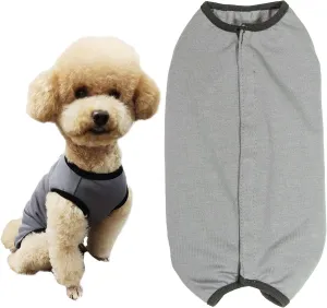 Kukaster Pet Dogs Recovery Suit Post Surgery Shirt for Puppy, Wound Protective Clothes for Little Animals(Grey-s)
