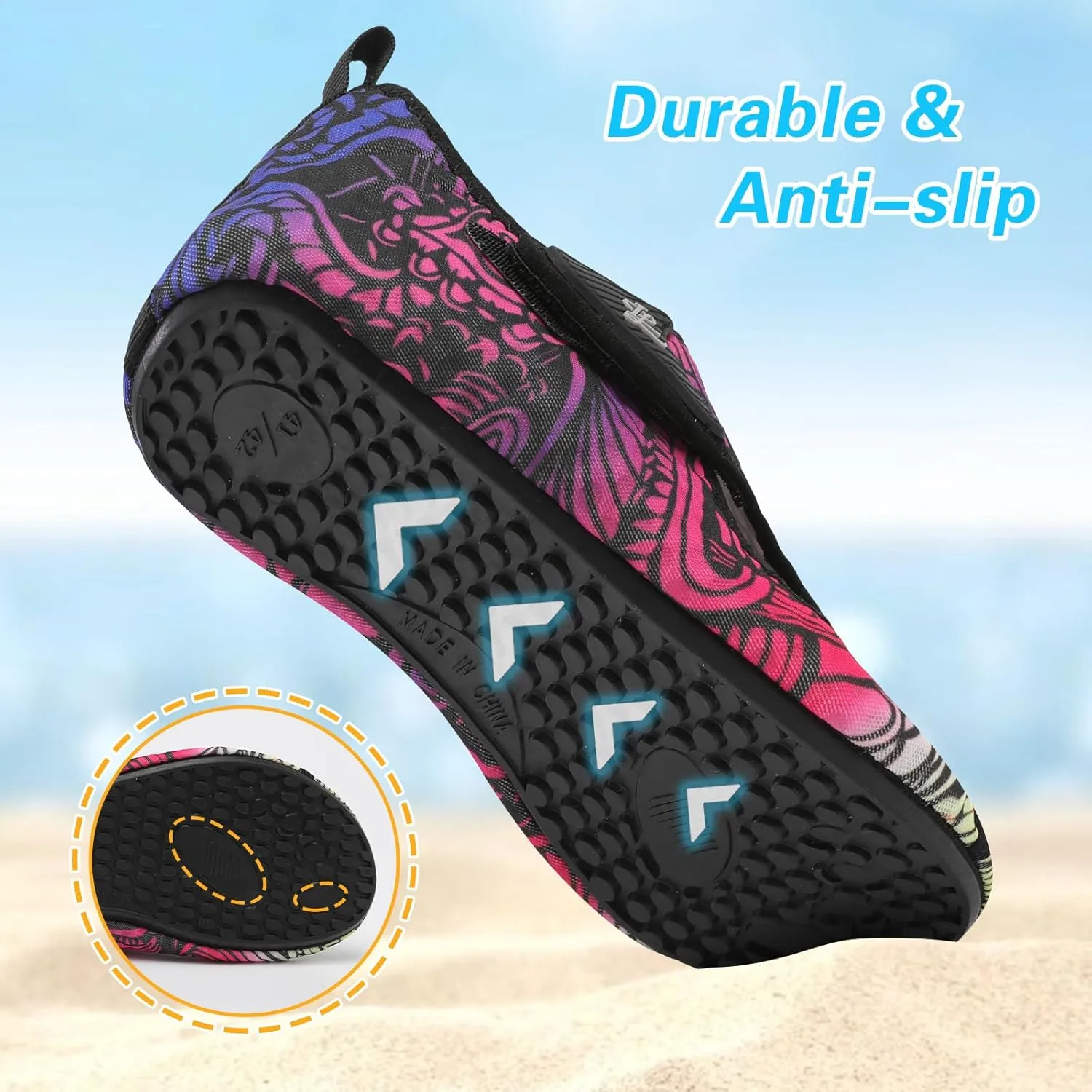 LeIsfIt Water Shoes for Women Men Wide Swim Beach Barefoot Shoes Quick Dry Aqua Socks for Pool Diving Boating River Yoga Lake Surf