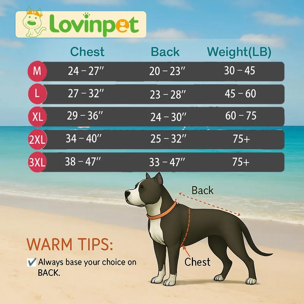 LovinPet Dog Recovery Suit for Large Medium Dogs - Cut-Out Design of Abdomen Recover Comfortably Well Protection Pet Onesie Suit Pet Pajamas Dog Anti Licking Bodysuit,Red Wave Pattern,XXL