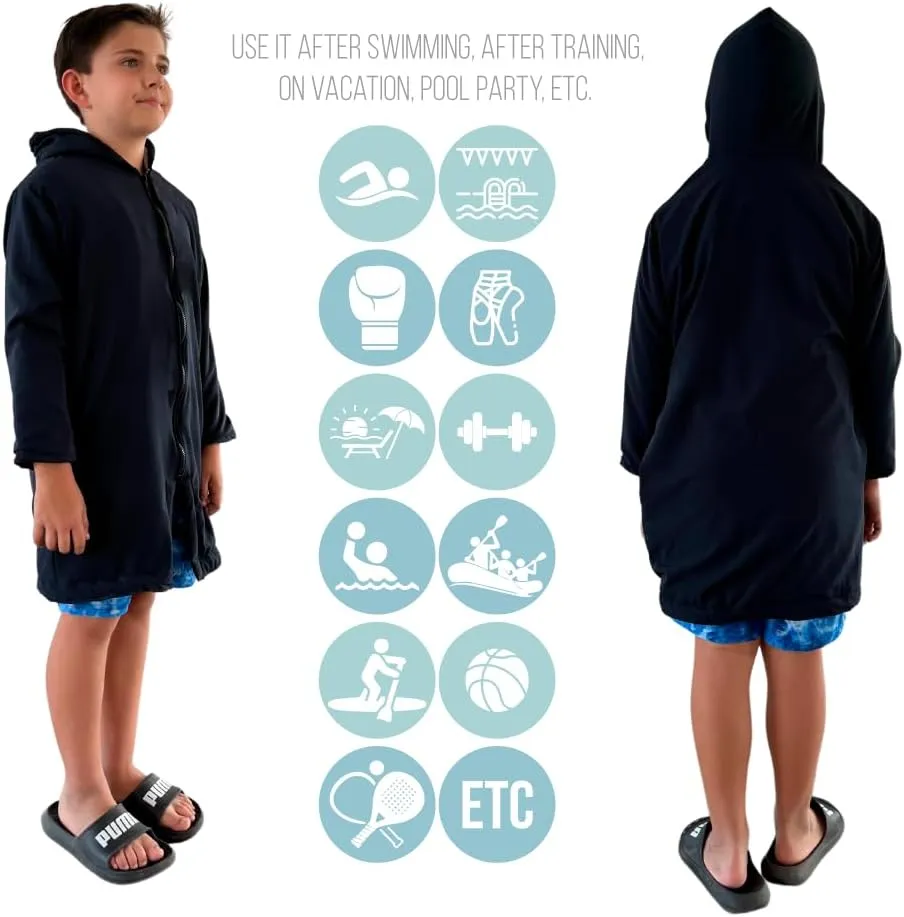 MACAR Waterproof Swim Parka with Towel Lining  Ideal for Poolside & Outdoor Activities