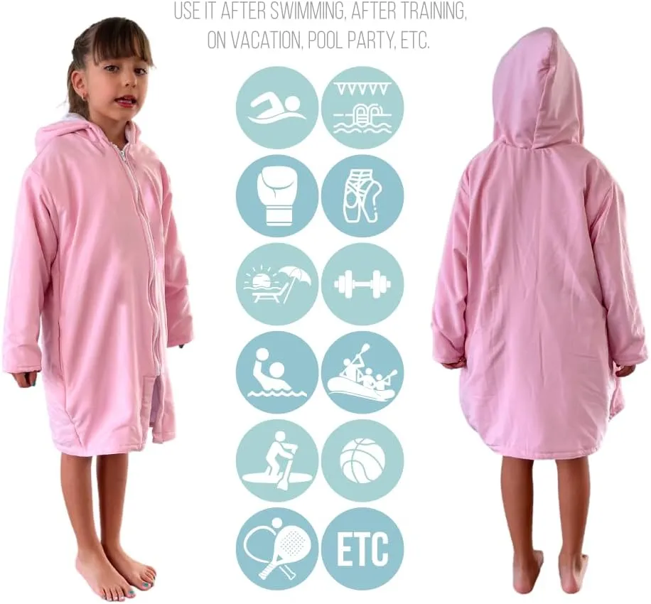 MACAR Waterproof Swim Parka with Towel Lining  Ideal for Poolside & Outdoor Activities