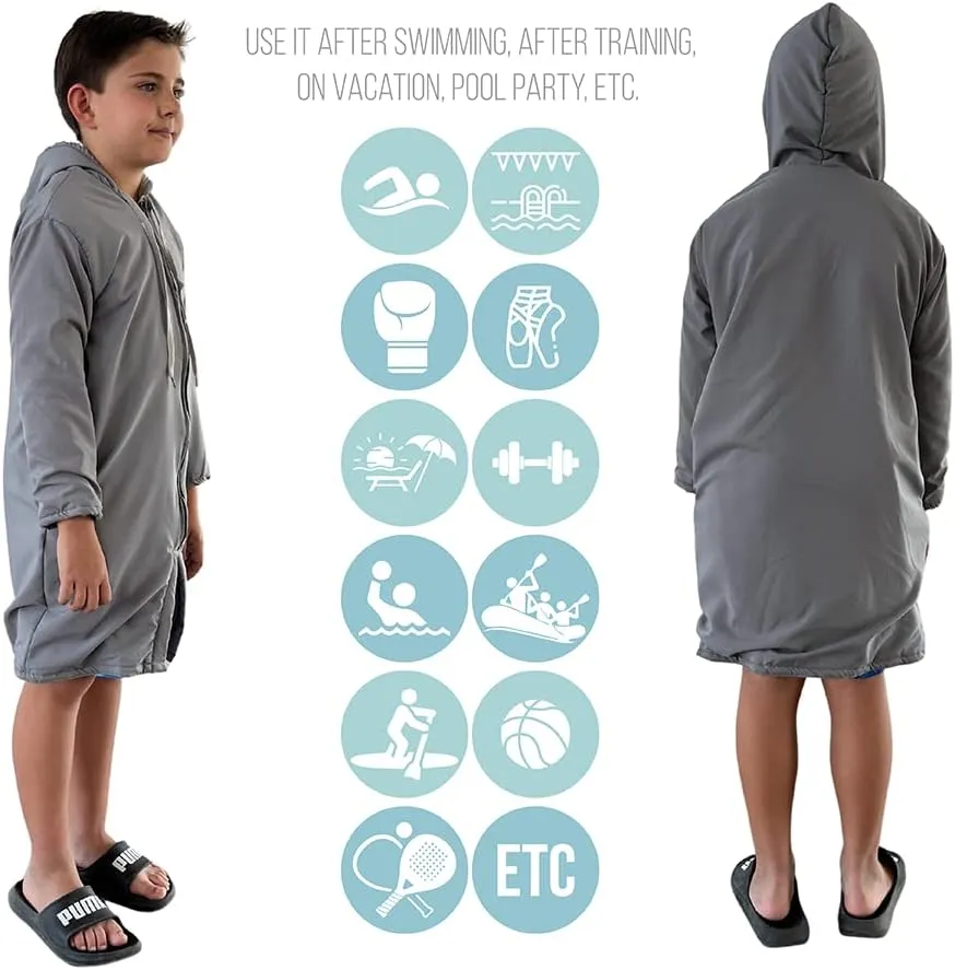 MACAR Waterproof Swim Parka with Towel Lining  Ideal for Poolside & Outdoor Activities