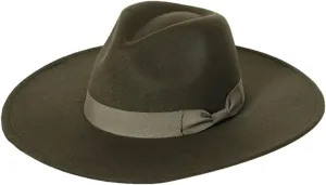 Men's Soft Fedora Hat Jazz Hat Bow Top Hat Panama Cap Large Brim Jazz Fedoras Hat 12 56-58cm