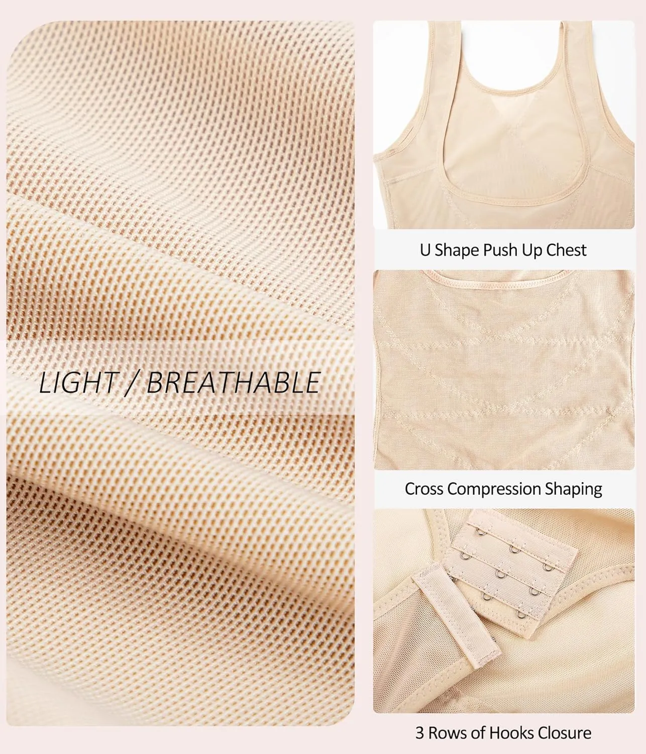 Nebility Thong Shapewear Bodysuit for Women Tummy Control Body Shaper Faja Seamless Waist Trainer Corset Stomach Girdles