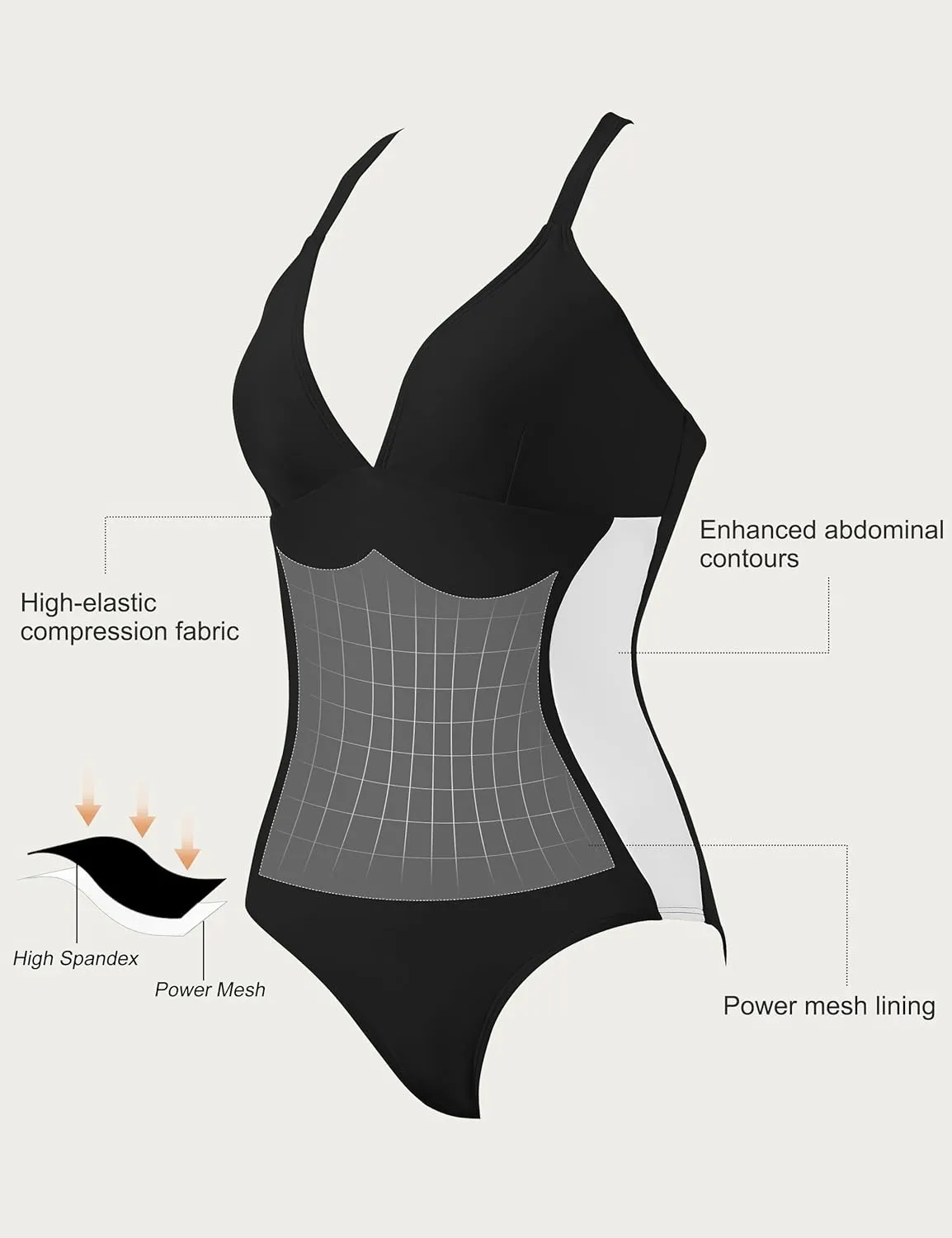 SUUKSESS Women Slimming Tummy Control One Piece Swimsuit Sexy Bathing Suit