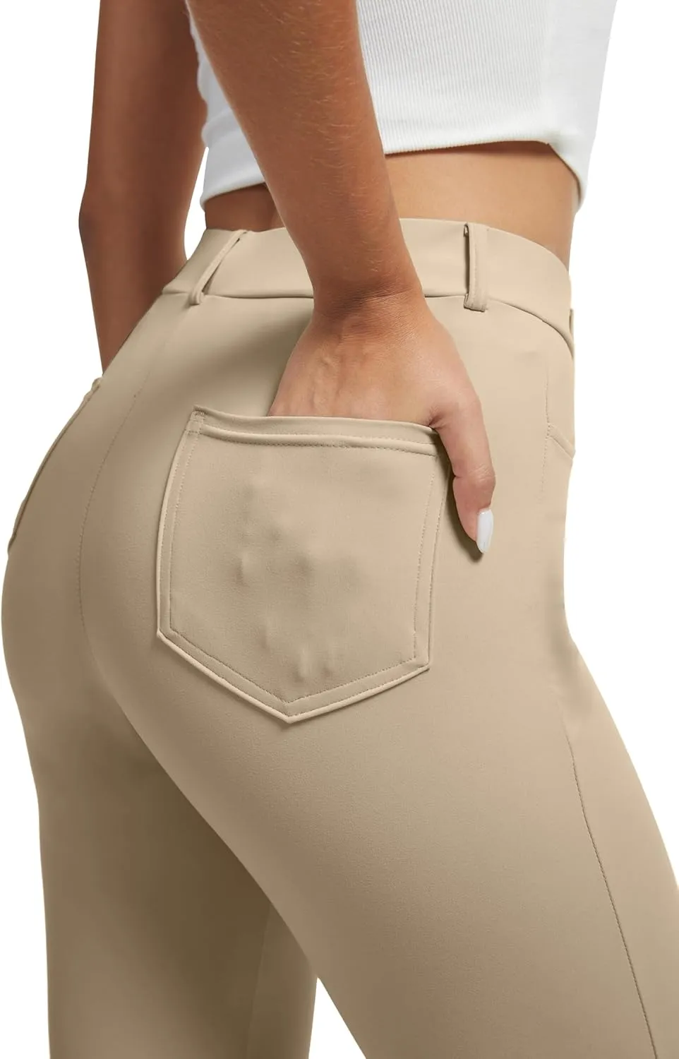 VIMPEP Womens Stretchy Yoga Dress Pants Straight Leg with Pockets Casual Petite/Regular 1202