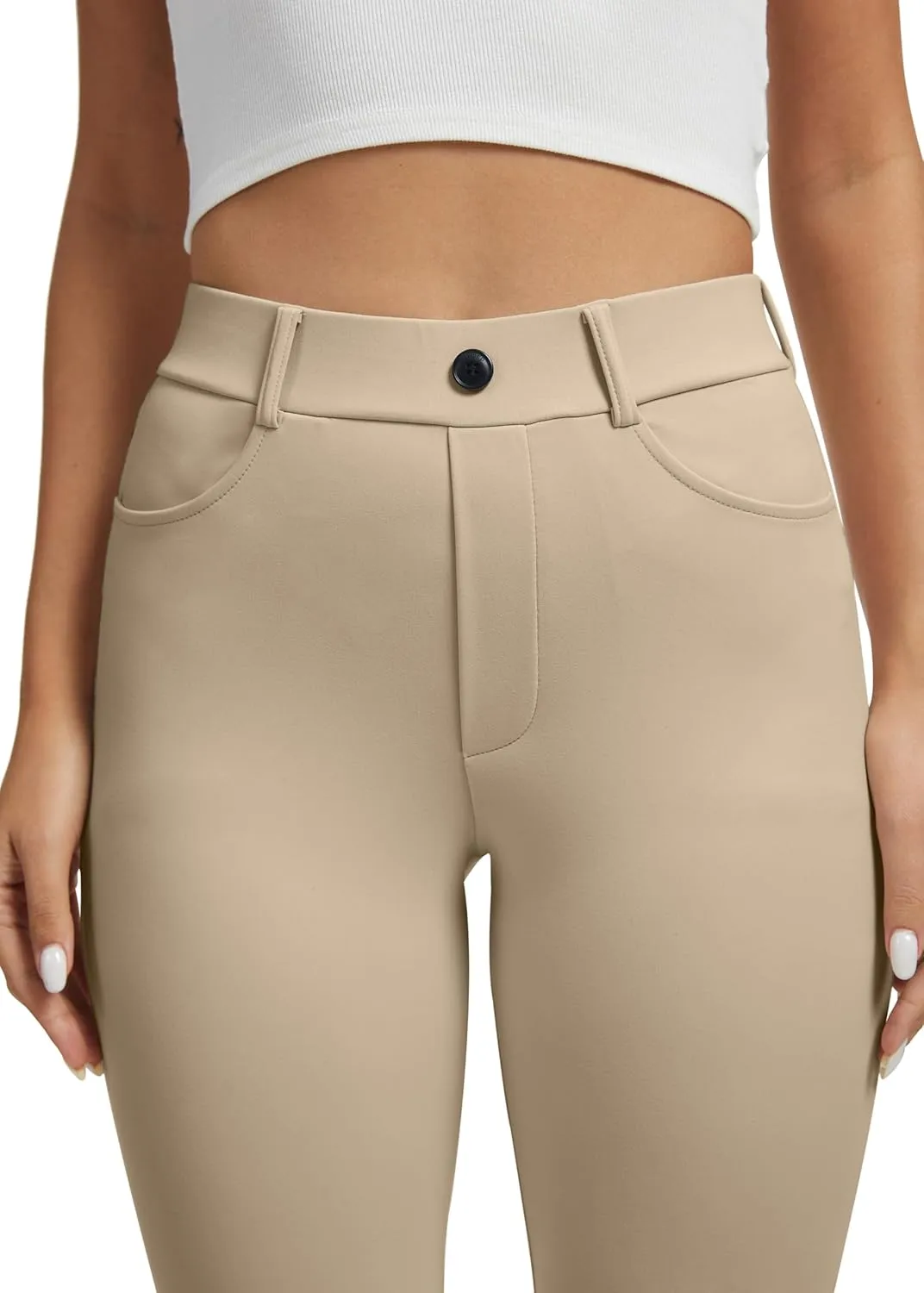 VIMPEP Womens Stretchy Yoga Dress Pants Straight Leg with Pockets Casual Petite/Regular 1202