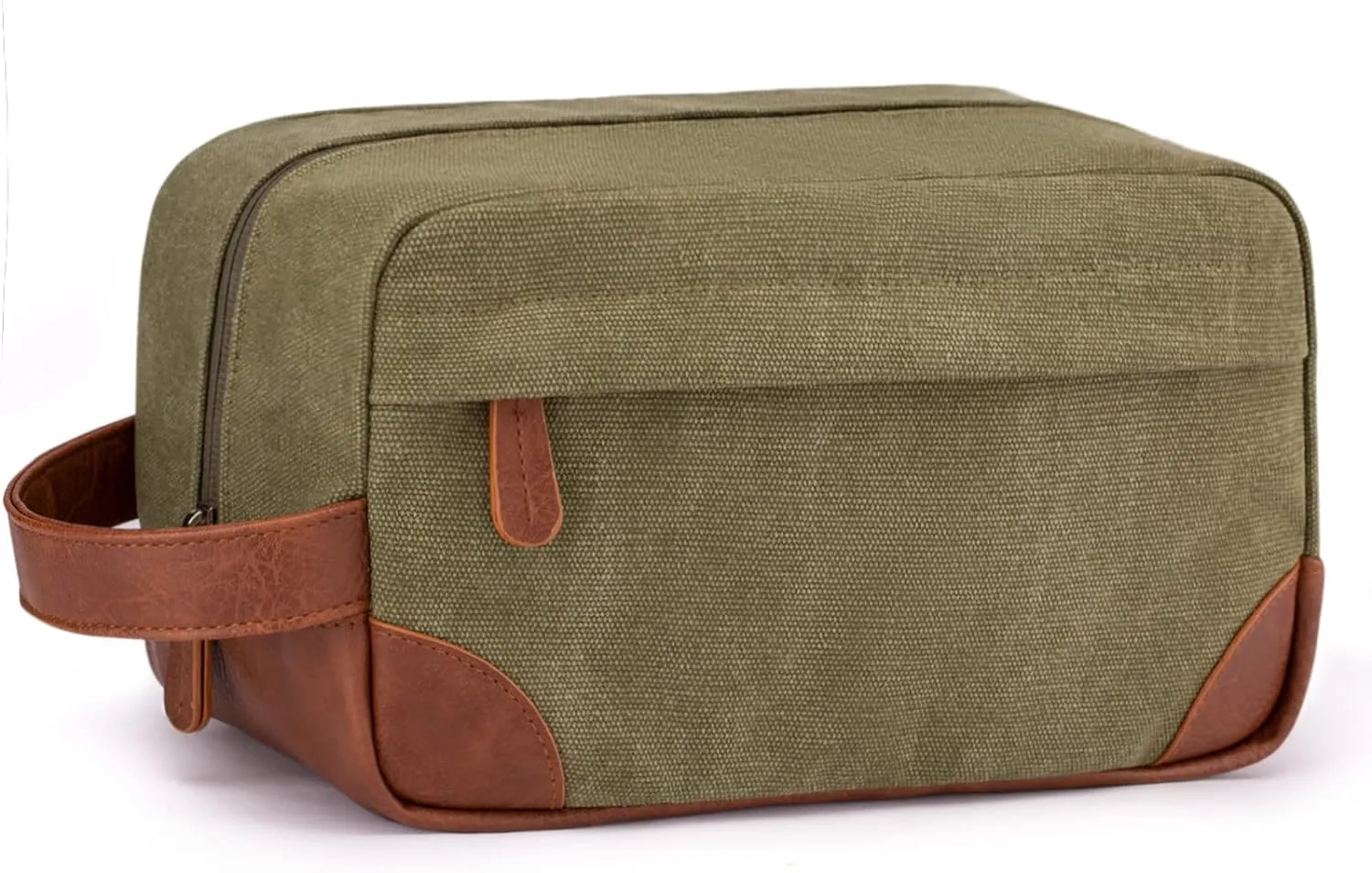 Vorspack Toiletry Bag Hanging Dopp Kit for Men Water Resistant Canvas Shaving Bag with Large Capacity for Travel - Green
