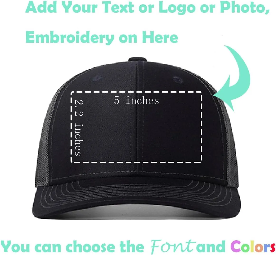 Vupouma Custom Trucker Hat Add Your Own Text or Logo | Personalized Trucker Cap | Embroidered Hat for Men Women Baseball Hat