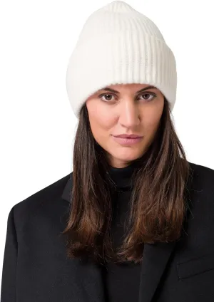 Womens Chunky Knit Beanie, 100% Cashmere, Soft & Stretchy, Warm Hat for Autumn, Winter, Spring