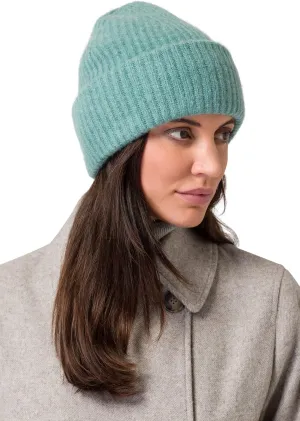 Womens Chunky Knit Beanie, 100% Cashmere, Soft & Stretchy, Warm Hat for Autumn, Winter, Spring