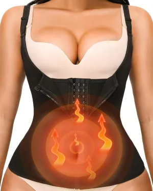 YADIFEN Waist Trainer Vest for Women,Zipper Corset Body Shaper for Tummy Control Neoprene Cincher Tank Top with Straps