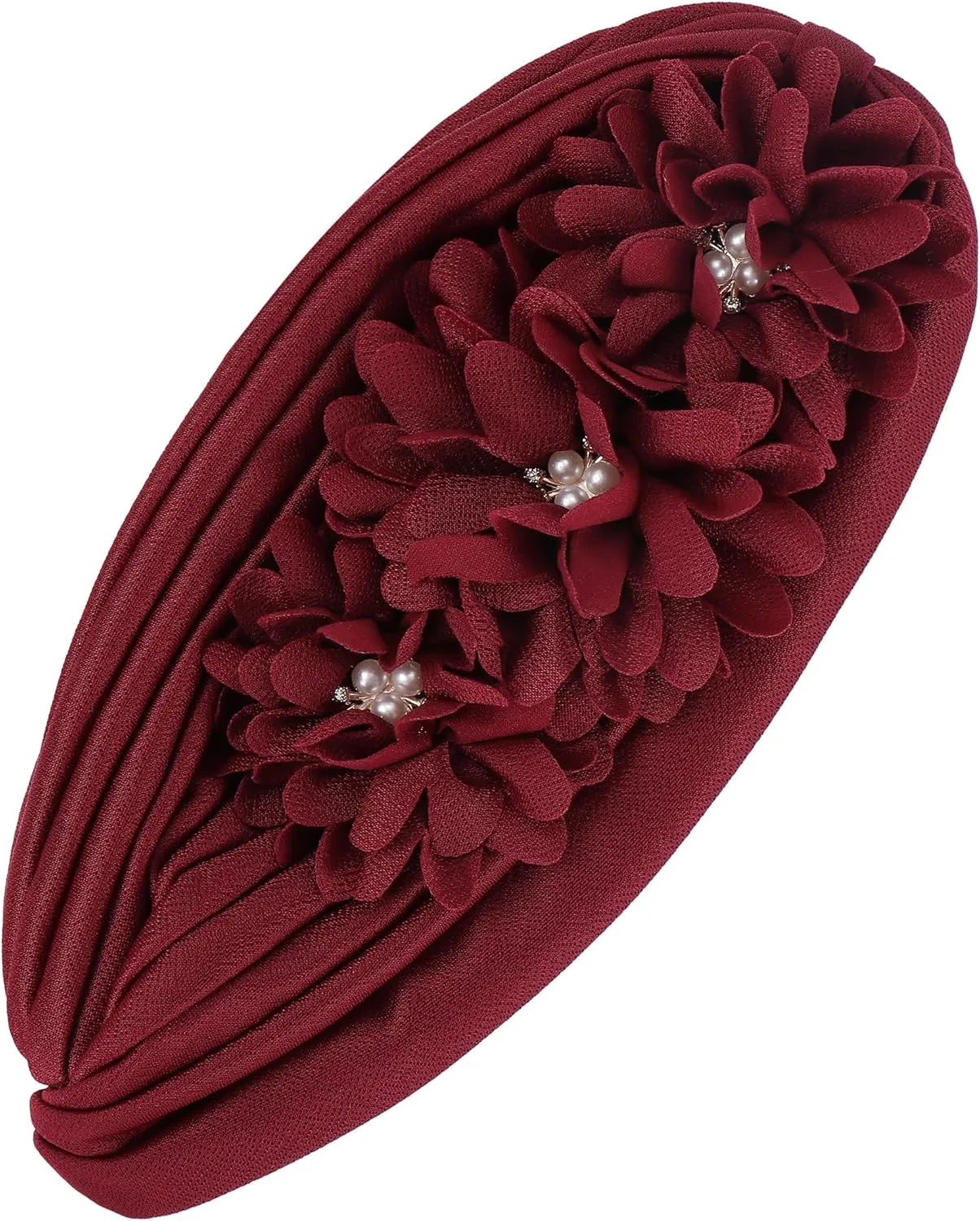 YYAOJHAO Women Flower Turban Hats - Ruffle Pre Tied Headwrap Caps Chemo Beanies Hijab Headscarf for Cancer Patient Hair Loss
